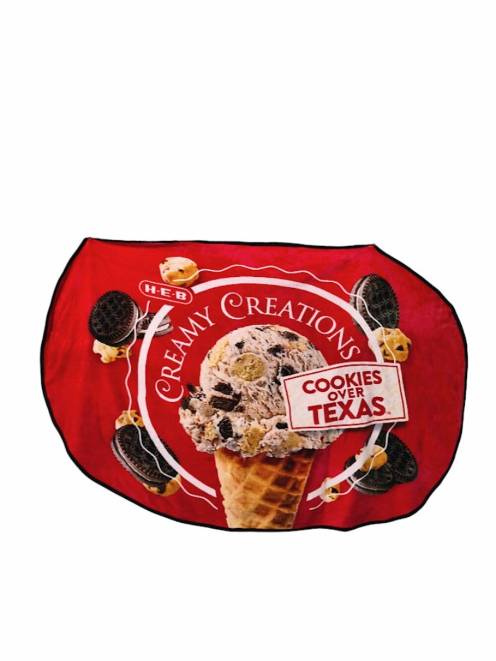 HEB Brand Shop Creamy Creations Cookies Over Texas Double Sided Blanket 46”X68”
